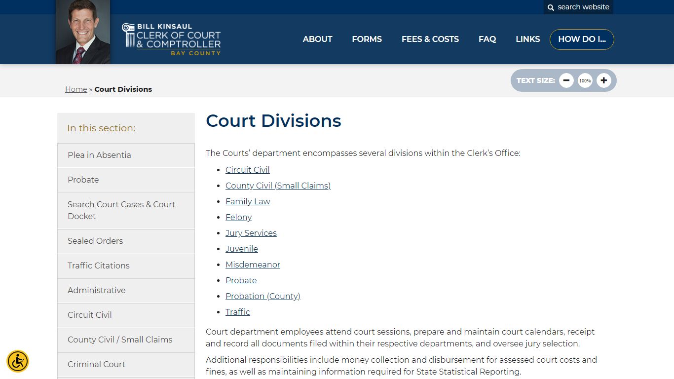 Court Divisions - Bay County Clerk of Court